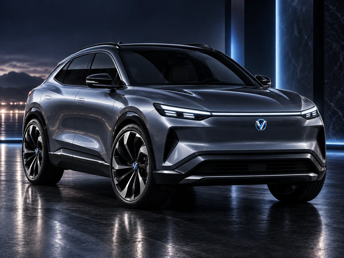 VoltDrive Aurora front three-quarter exterior view