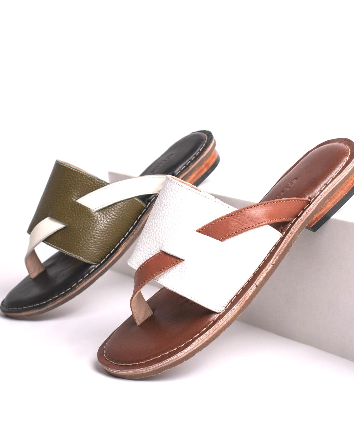 Coast Leather Slide Sandals